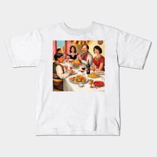 Mexican-American Family Celebrating Thanksgiving Kids T-Shirt